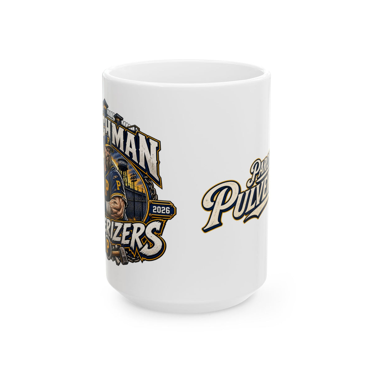 Parchman Pulverizers Baseball Coffee Mug — Hard Time Jerseys Coffee Cup (15oz)