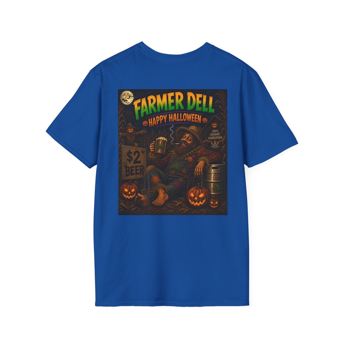 Farmer Dell Scarecrow Vintage Halloween T-Shirt - Homegrown Graphic T-Shirt