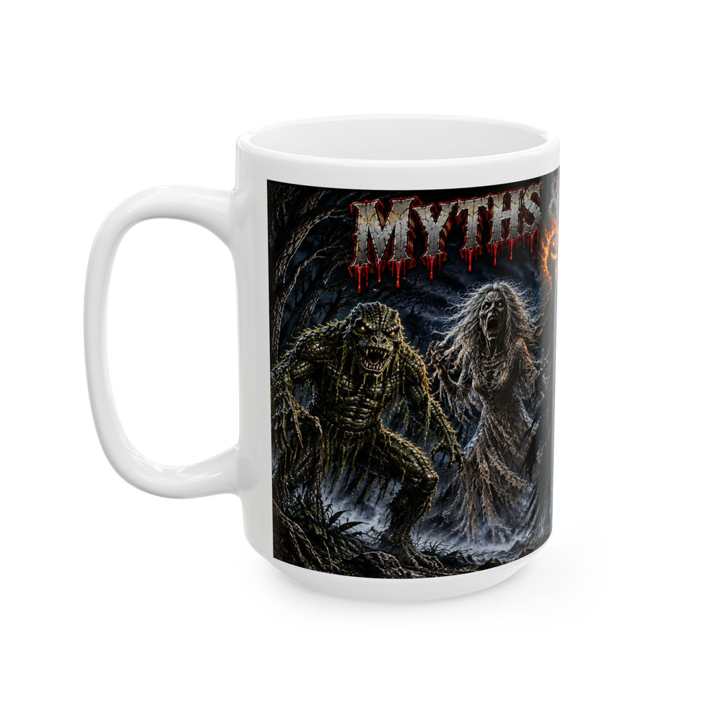 Horror Riders Ceramic Mug Gothic Pumpkin-Head Horsemen Coffee Cup Myths and Monsters (15oz)