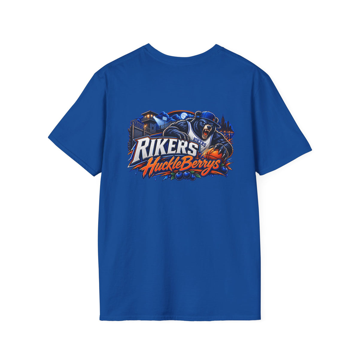 Rikers Huckleberrys Basketball Graphic T-Shirt-vintage basketball tee-retro basketball shirt-graphic basketball t-shirt-hard time jerseys