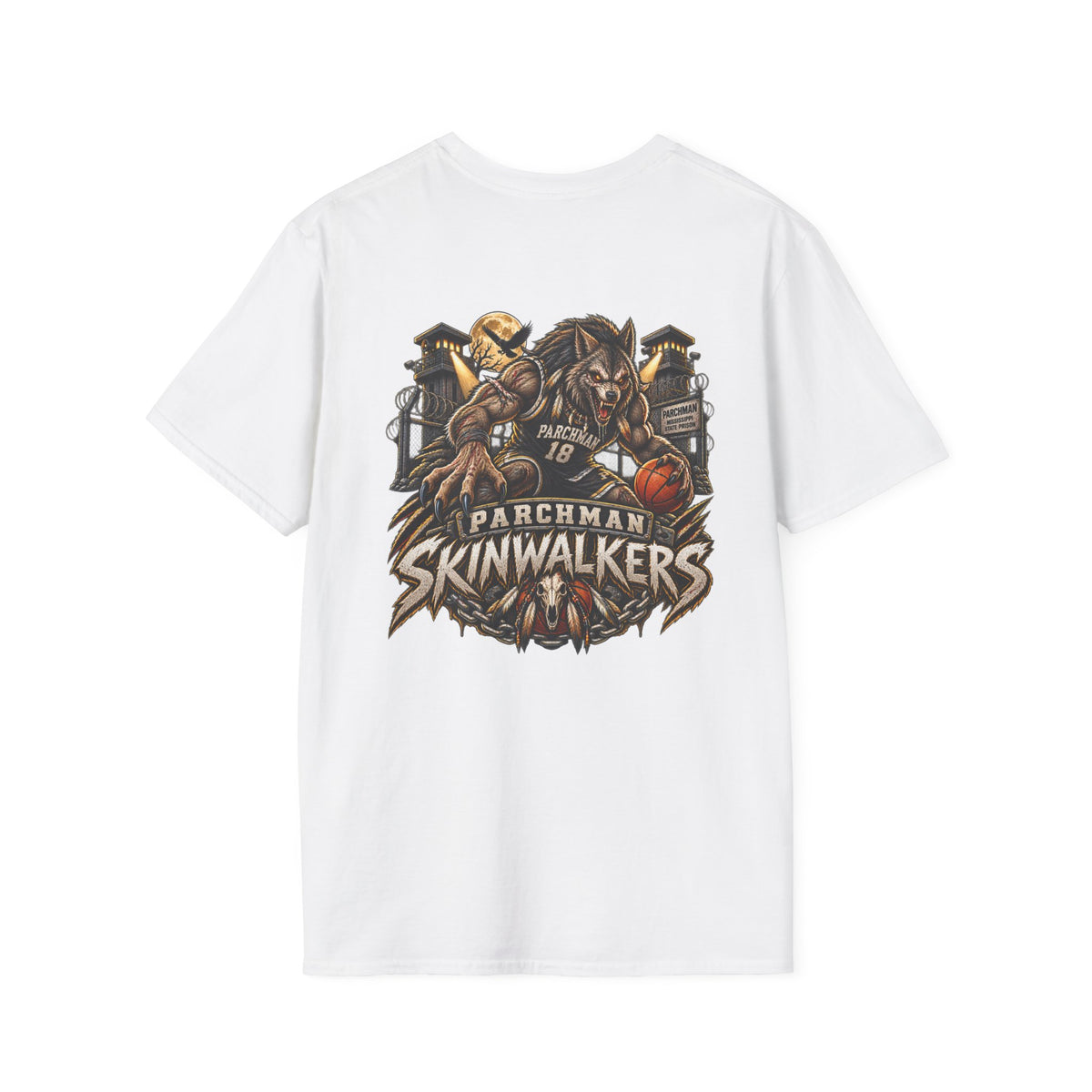 Skinwalkers Basketball T-Shirt-Parchman Skinwalkers Graphic T-Shirt-tee-shirt-basketball shirt-basketball fan gift-vintage basketball tee-retro shirt-team t-shirt-basketball graphic t-shirt