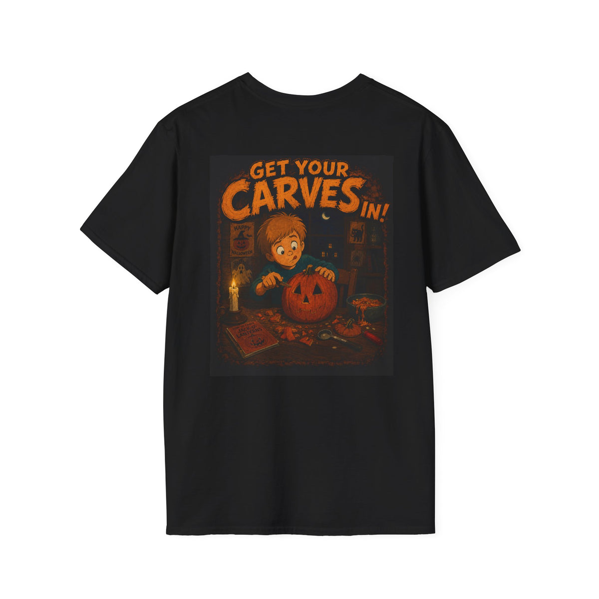 Get Your Carves In Graphic T-Shirt - Kaos Halloween T-Shirt