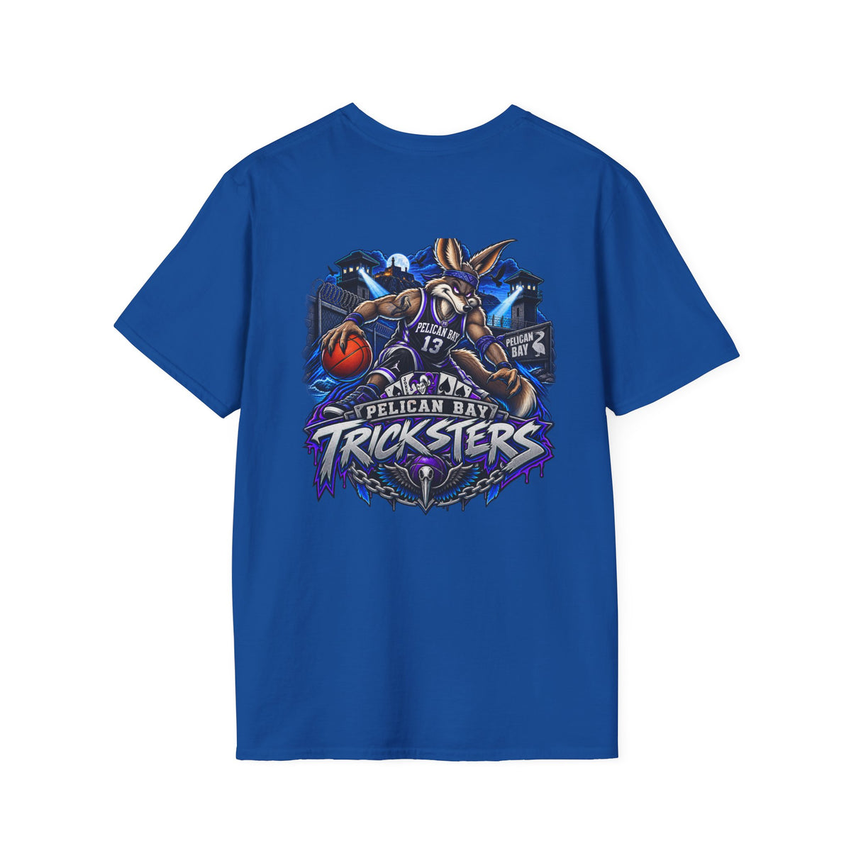 Pelican Bay Tricksters Basketball Graphic T-Shirt-vintage basketball tee-retro basketball shirt-graphic baketball t-shirt-hard time jerseys