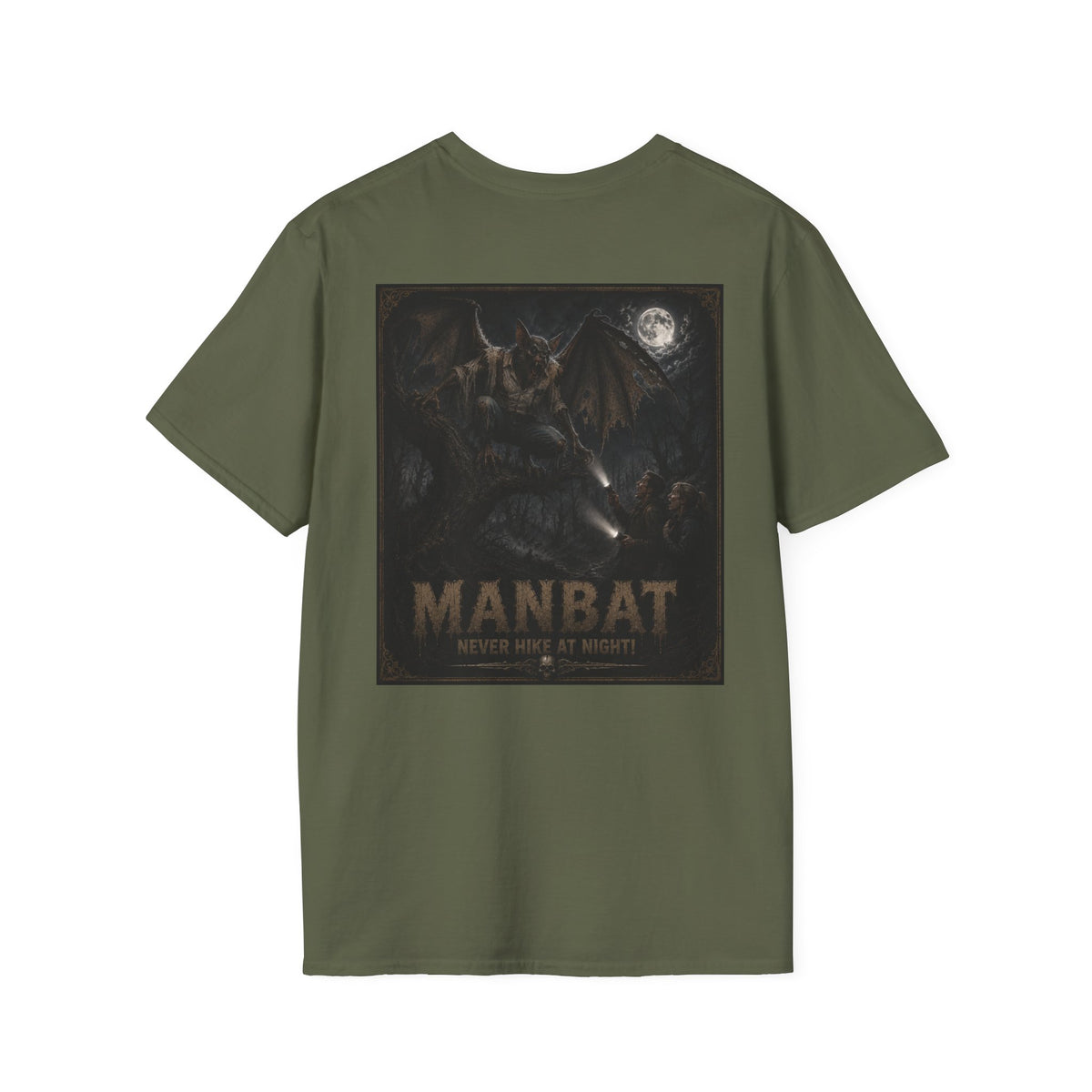 Manbat Graphic T-Shirt — Vintage Monster Illustration Halloween T Shirt -Myths & Monsters