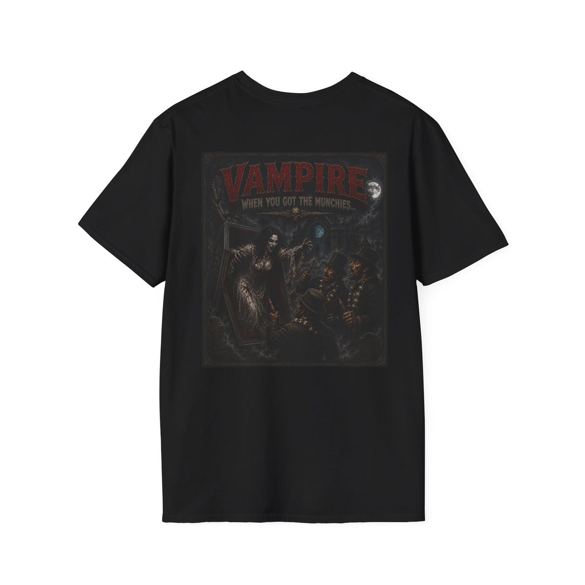 Vampire Monster Graphic T-Shirt — Vampire Retro Horror Tee-Halloween Shirt