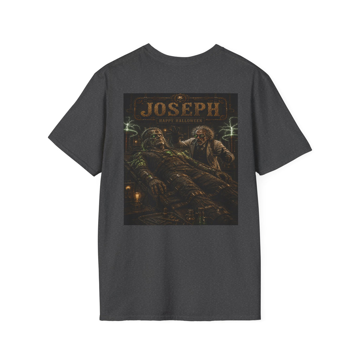 Joseph Frankenstein Vintage Halloween T-Shirt — Blood & Steam Graphic T-Shirt