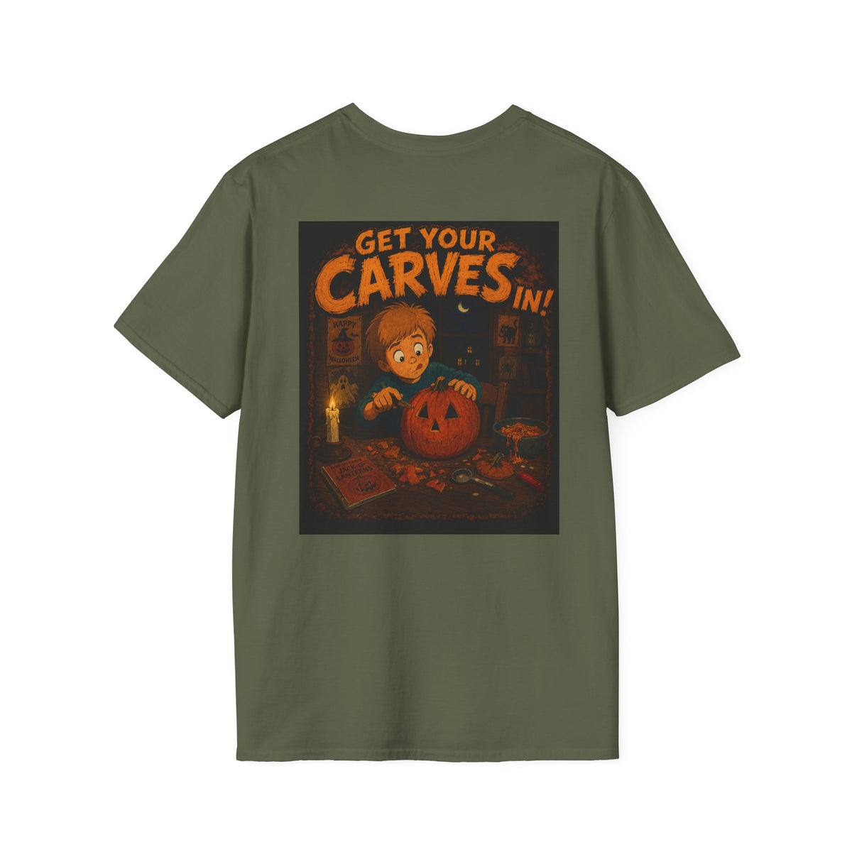Get Your Carves In Graphic T-Shirt - Kaos Halloween T-Shirt