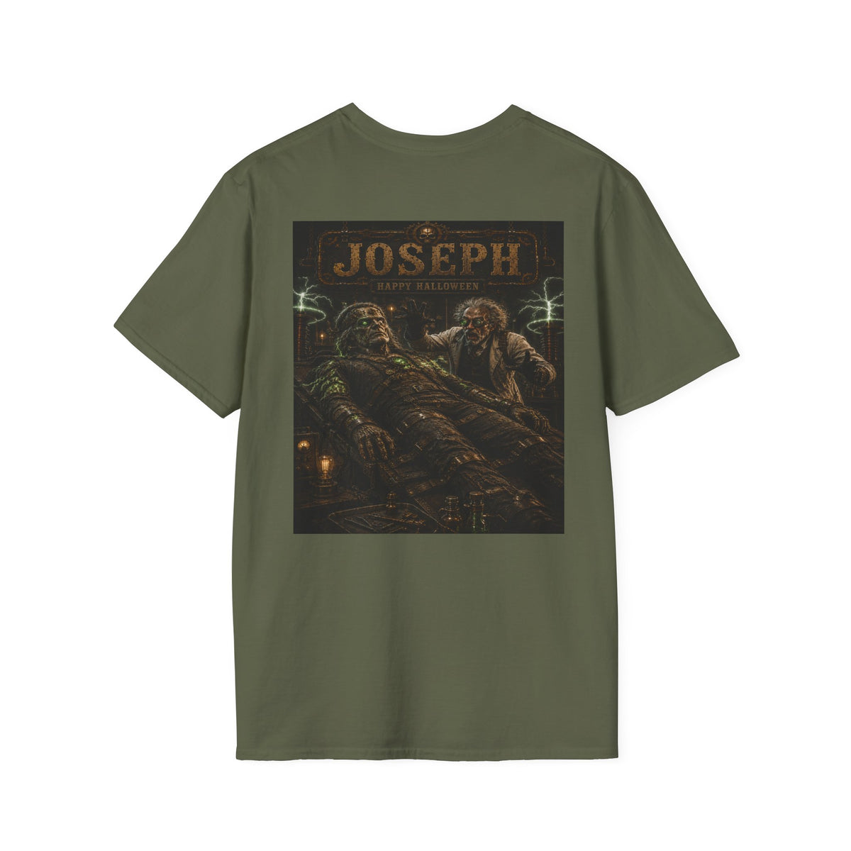 Joseph Frankenstein Vintage Halloween T-Shirt — Blood & Steam Graphic T-Shirt