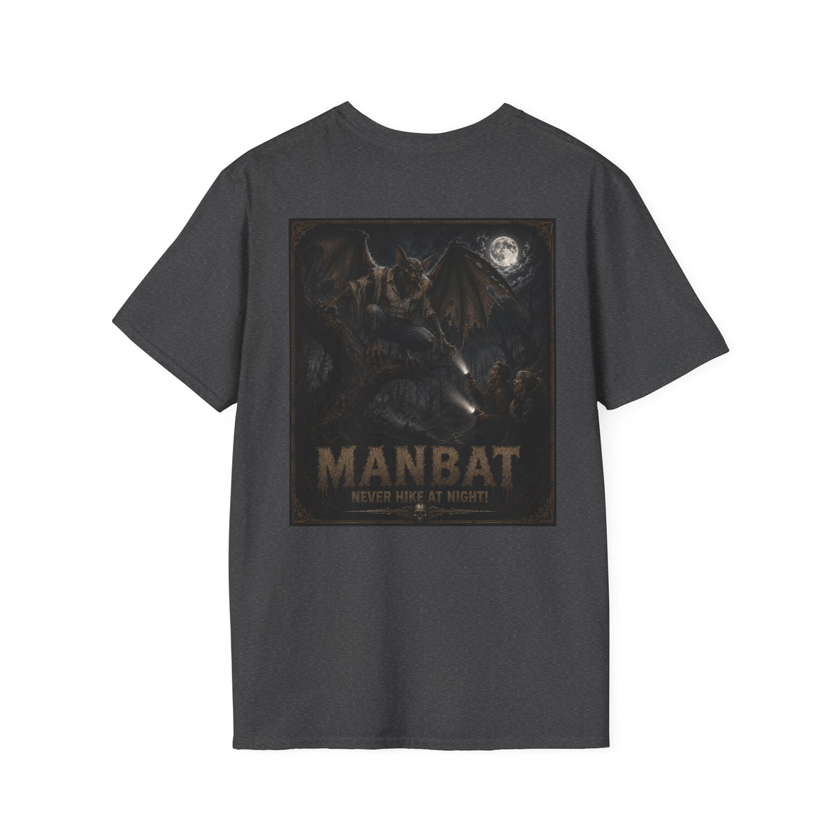 Manbat Graphic T-Shirt — Vintage Monster Illustration Halloween T Shirt -Myths & Monsters