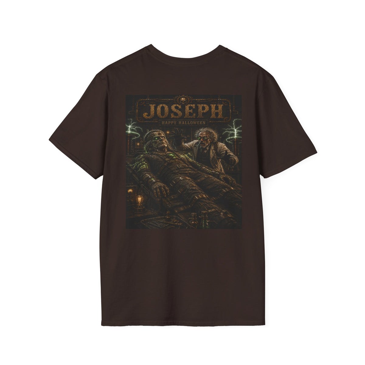 Joseph Frankenstein Vintage Halloween T-Shirt — Blood & Steam Graphic T-Shirt