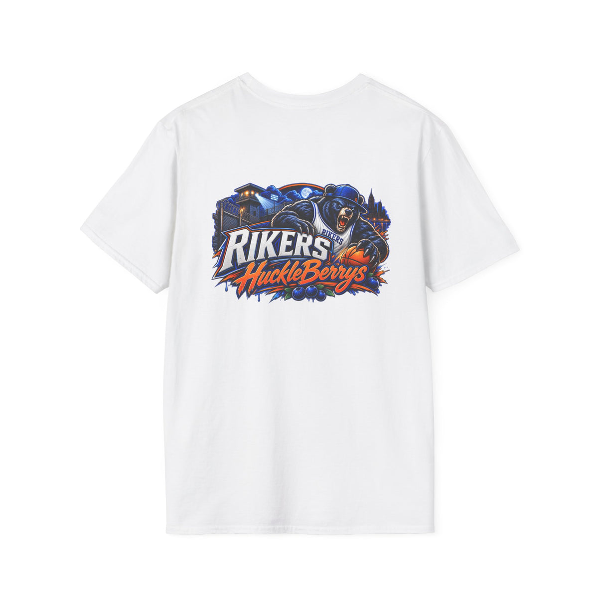 Rikers Huckleberrys Basketball Graphic T-Shirt-vintage basketball tee-retro basketball shirt-graphic basketball t-shirt-hard time jerseys