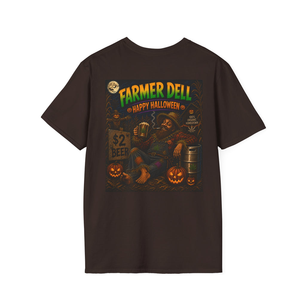 Farmer Dell Scarecrow Vintage Halloween T-Shirt - Homegrown Graphic T-Shirt