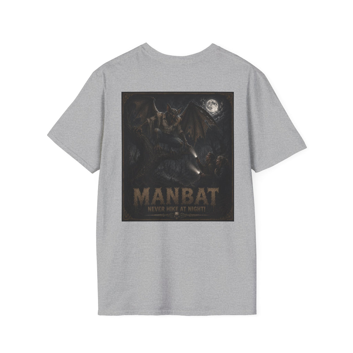 Manbat Graphic T-Shirt — Vintage Monster Illustration Halloween T Shirt -Myths & Monsters