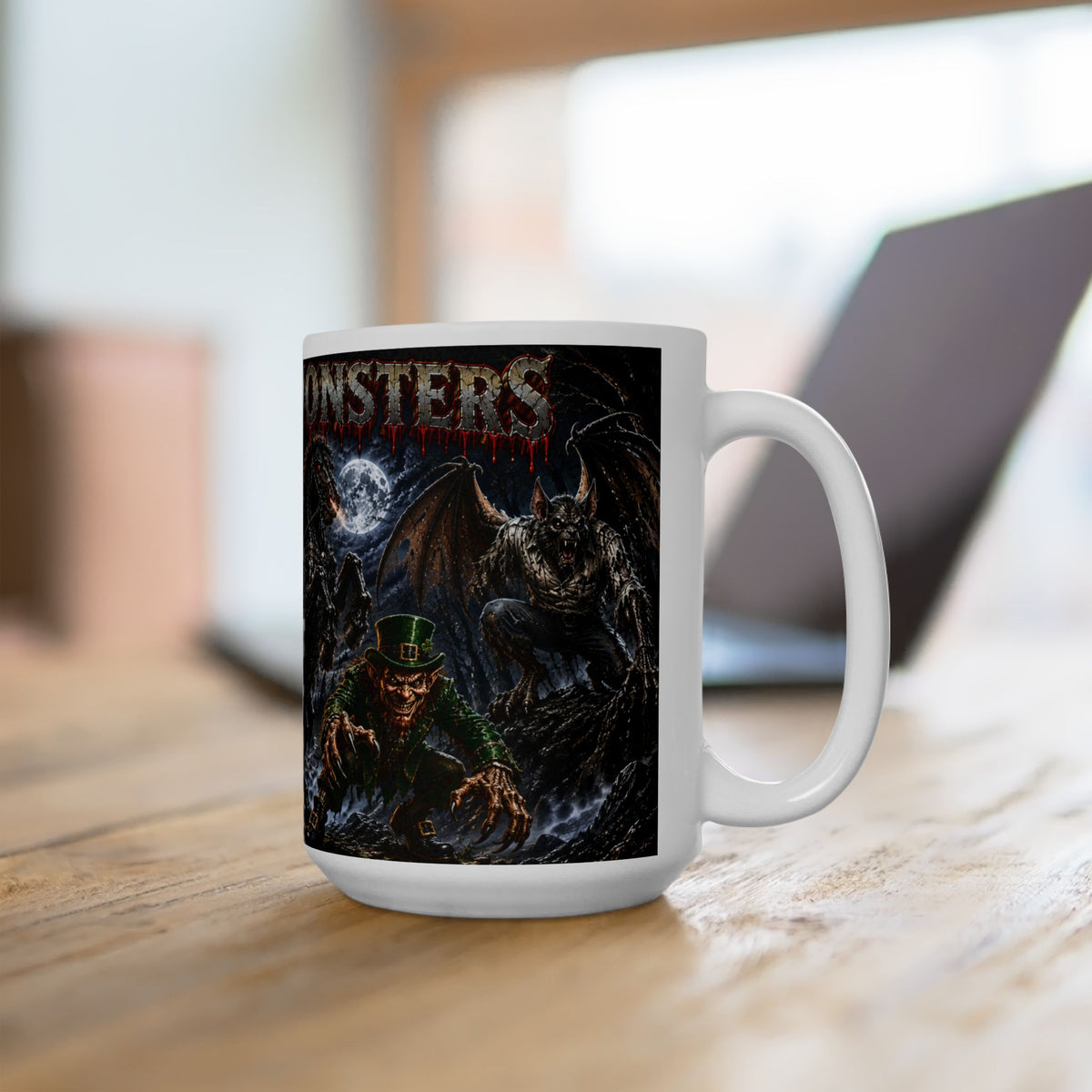 Horror Riders Ceramic Mug Gothic Pumpkin-Head Horsemen Coffee Cup Myths and Monsters (15oz)