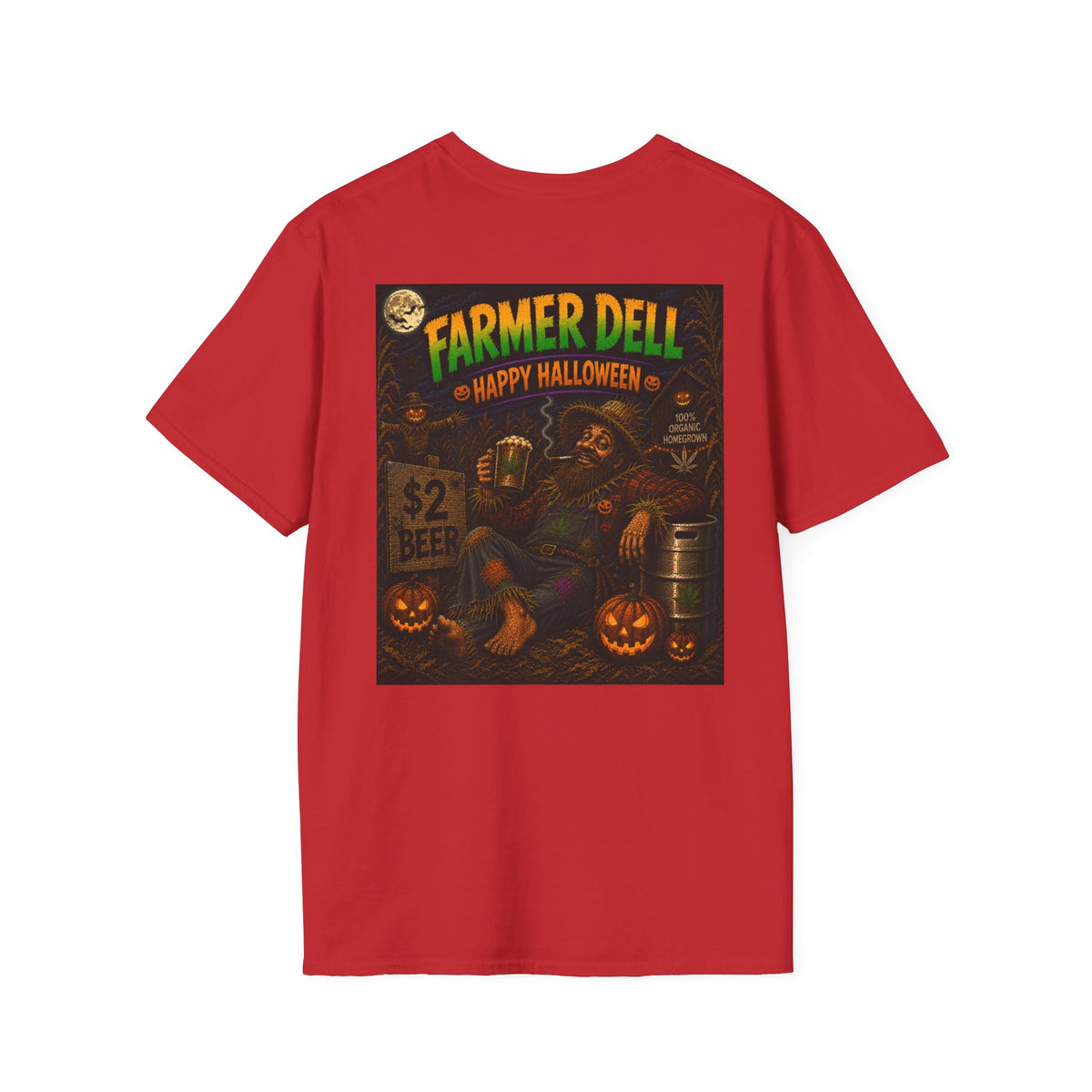 Farmer Dell Scarecrow Vintage Halloween T-Shirt - Homegrown Graphic T-Shirt