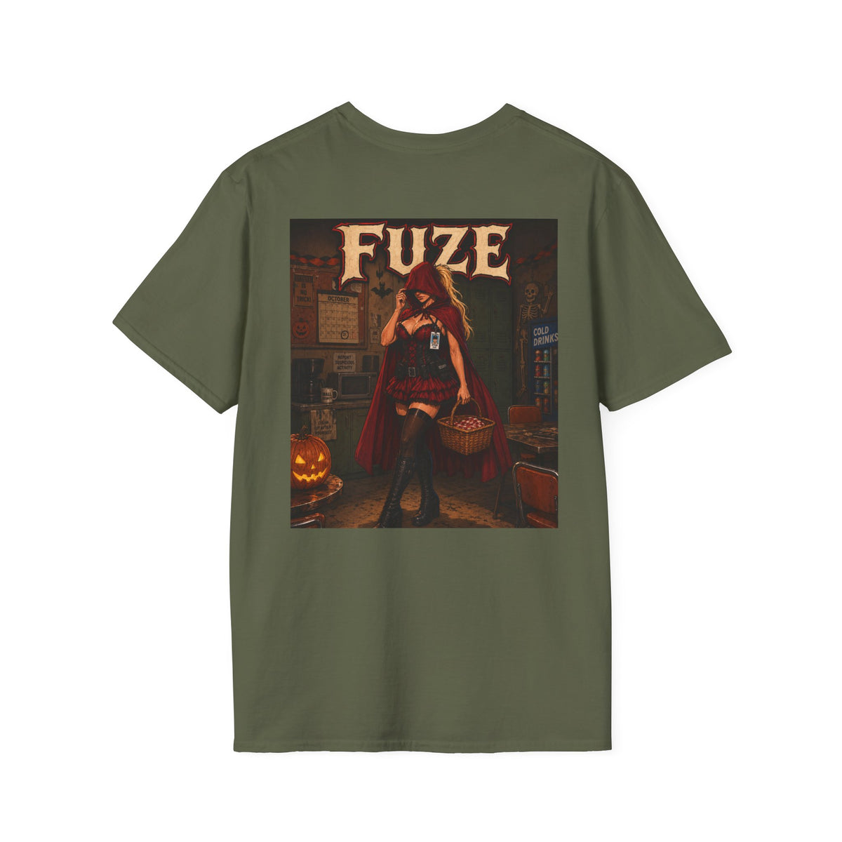Fuze Red Riding Hood Vintage Halloween T-Shirt - Mall Security Graphic T-Shirt