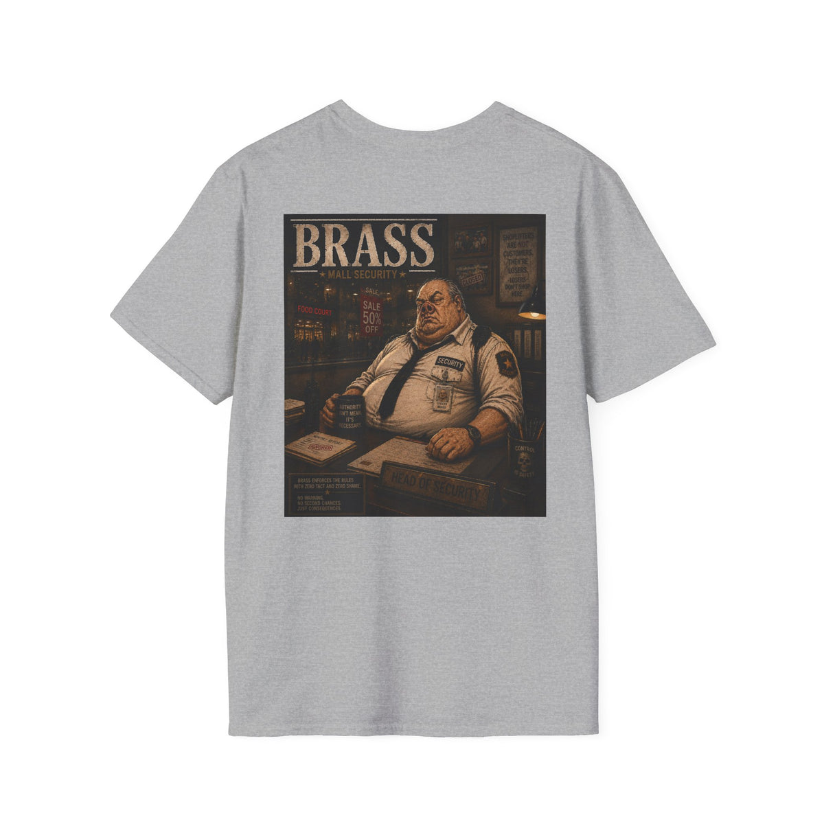 Brass Mall Security Graphic T-Shirt-Mall Security