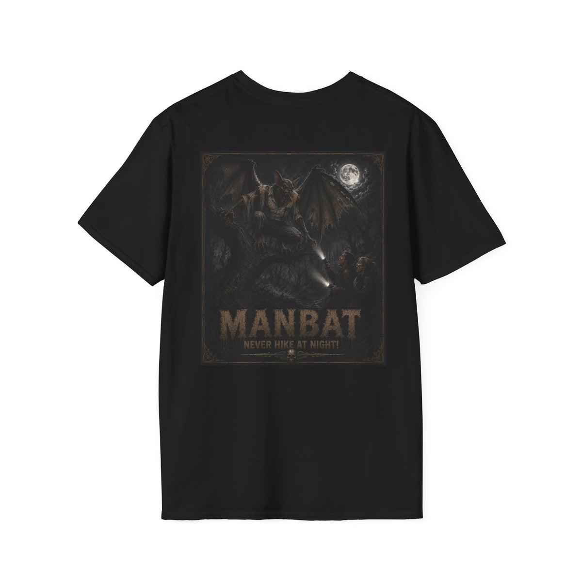 Manbat Graphic T-Shirt — Vintage Monster Illustration Halloween T Shirt -Myths & Monsters