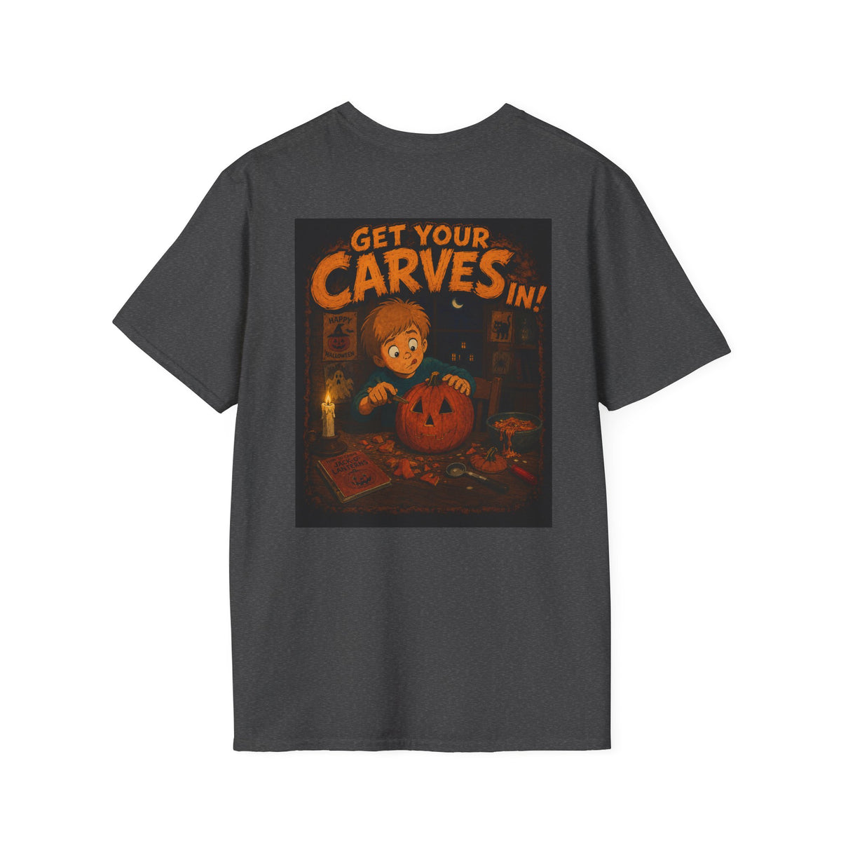 Get Your Carves In Graphic T-Shirt - Kaos Halloween T-Shirt