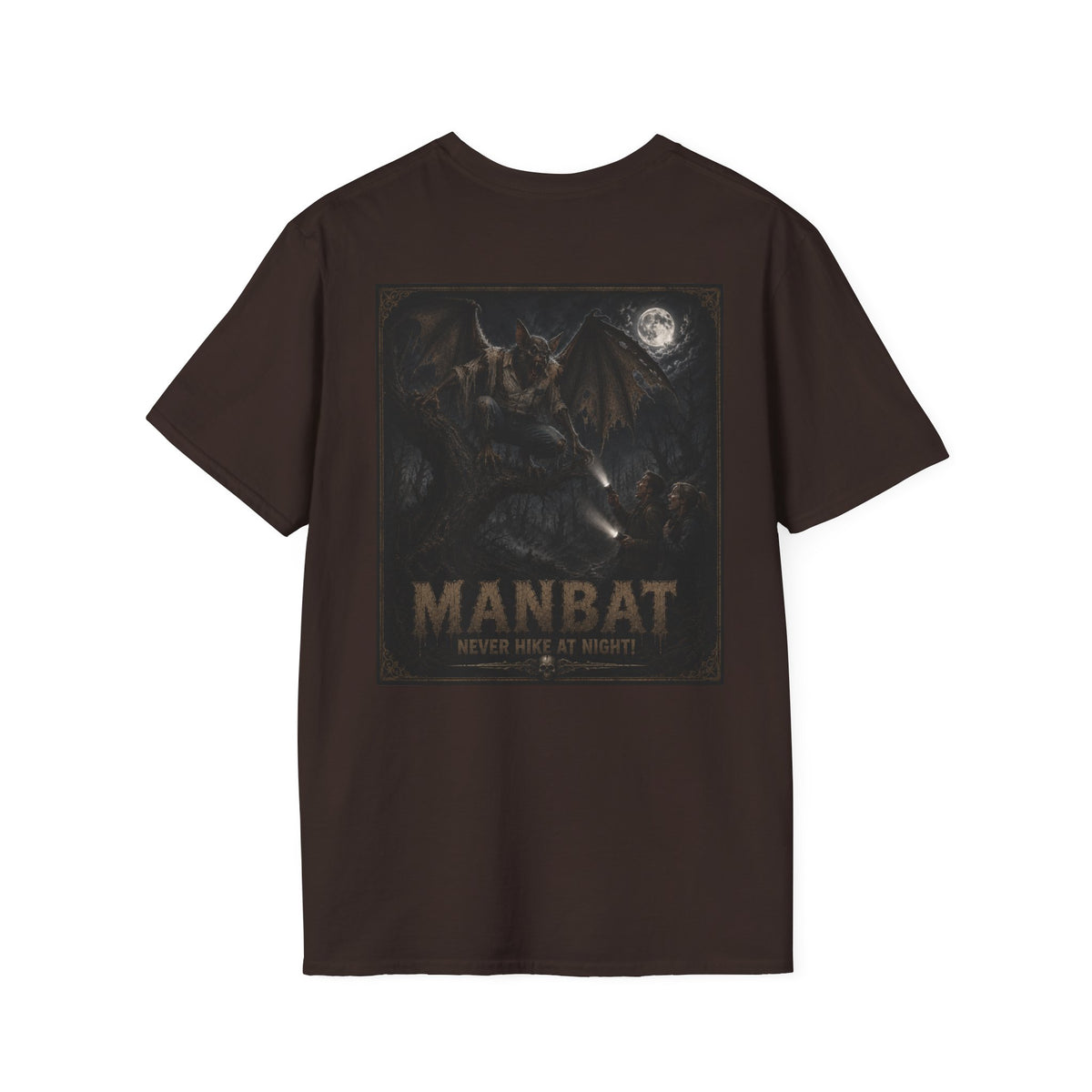 Manbat Graphic T-Shirt — Vintage Monster Illustration Halloween T Shirt -Myths & Monsters