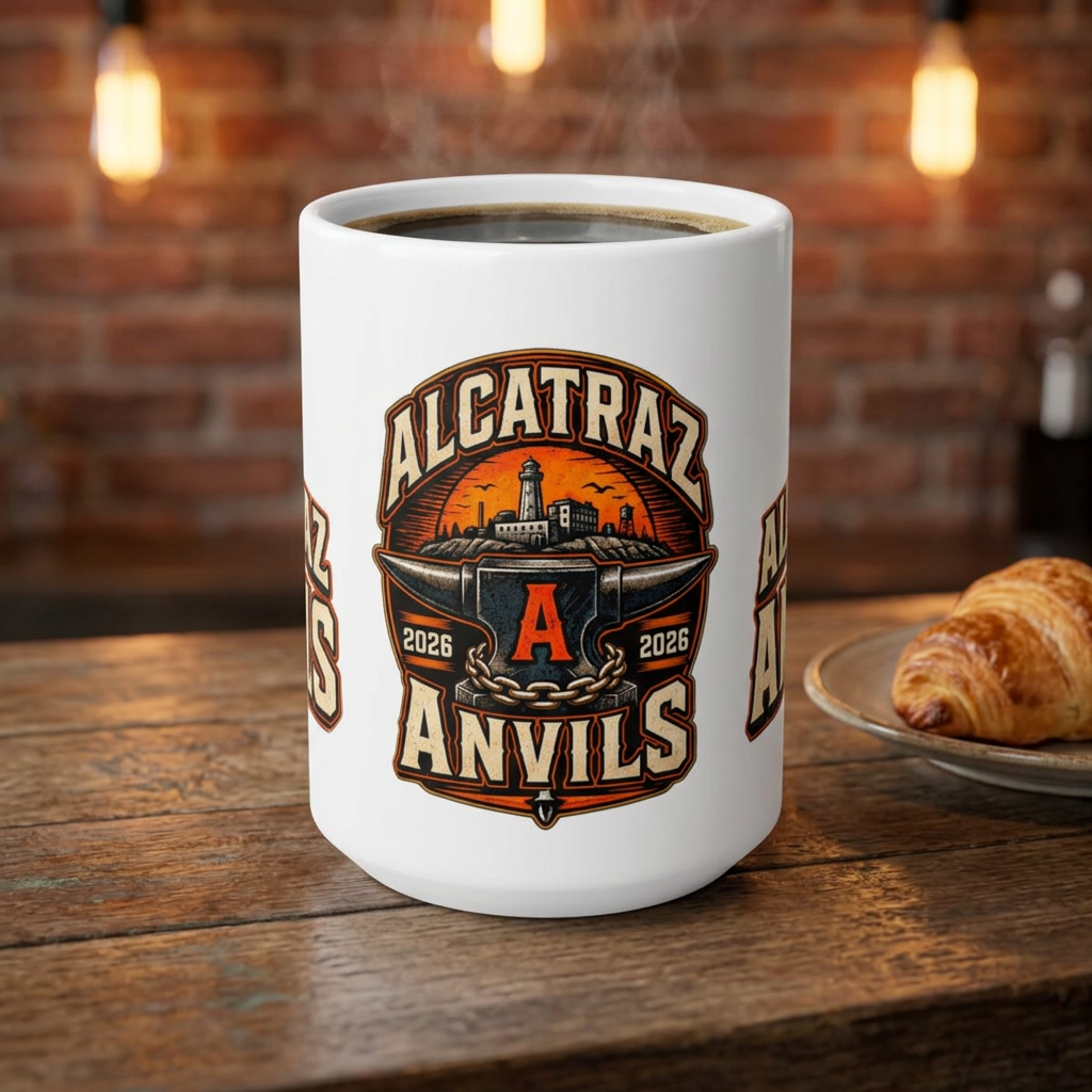 Alcatraz Anvils Coffee Cup (15oz) - Hard Time Jerseys