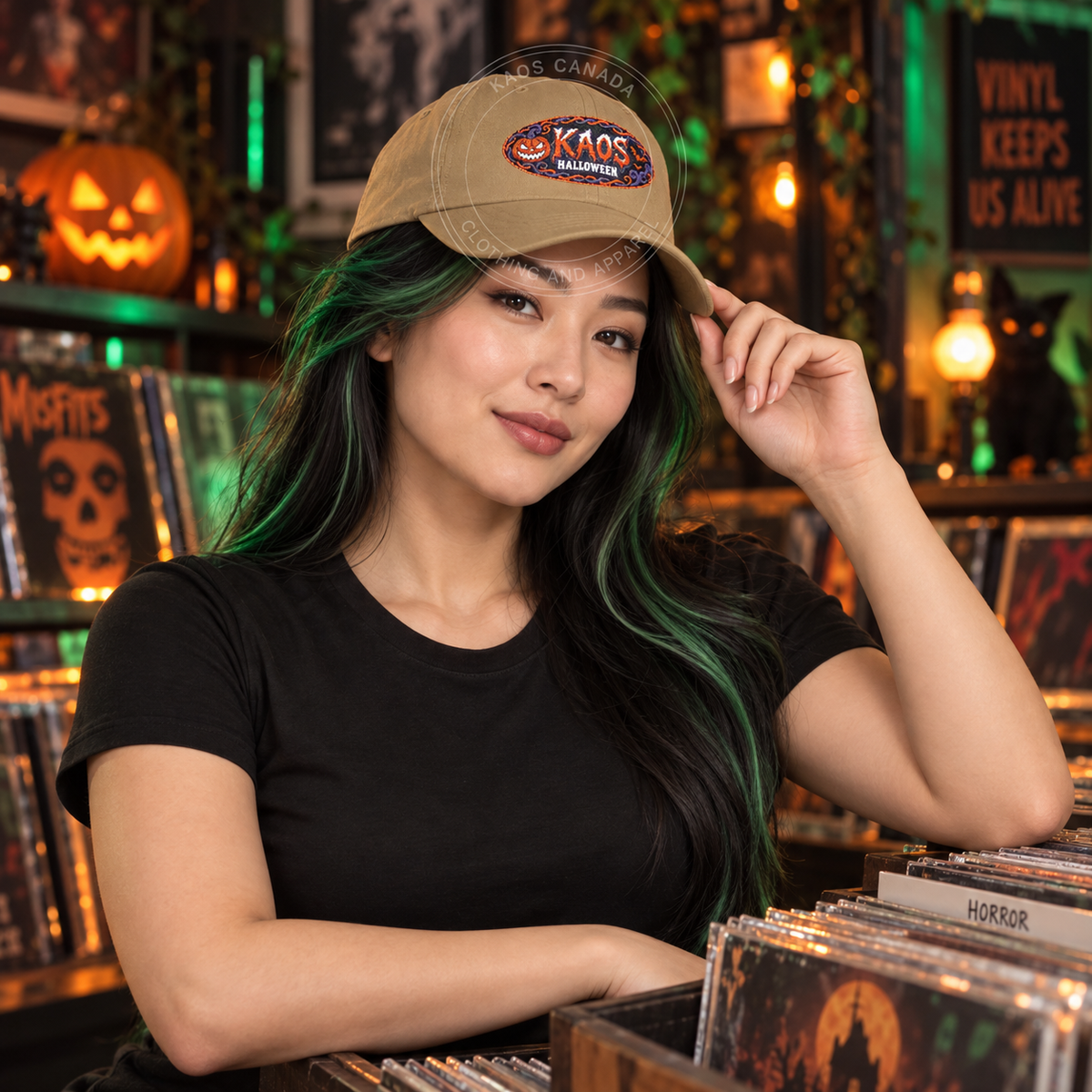 KAOS Halloween Embroidered Pumpkin Baseball Hat