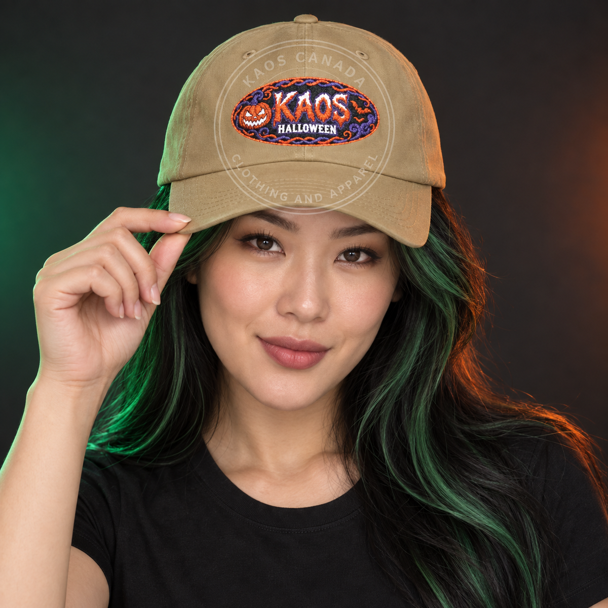 KAOS Halloween Embroidered Pumpkin Baseball Hat