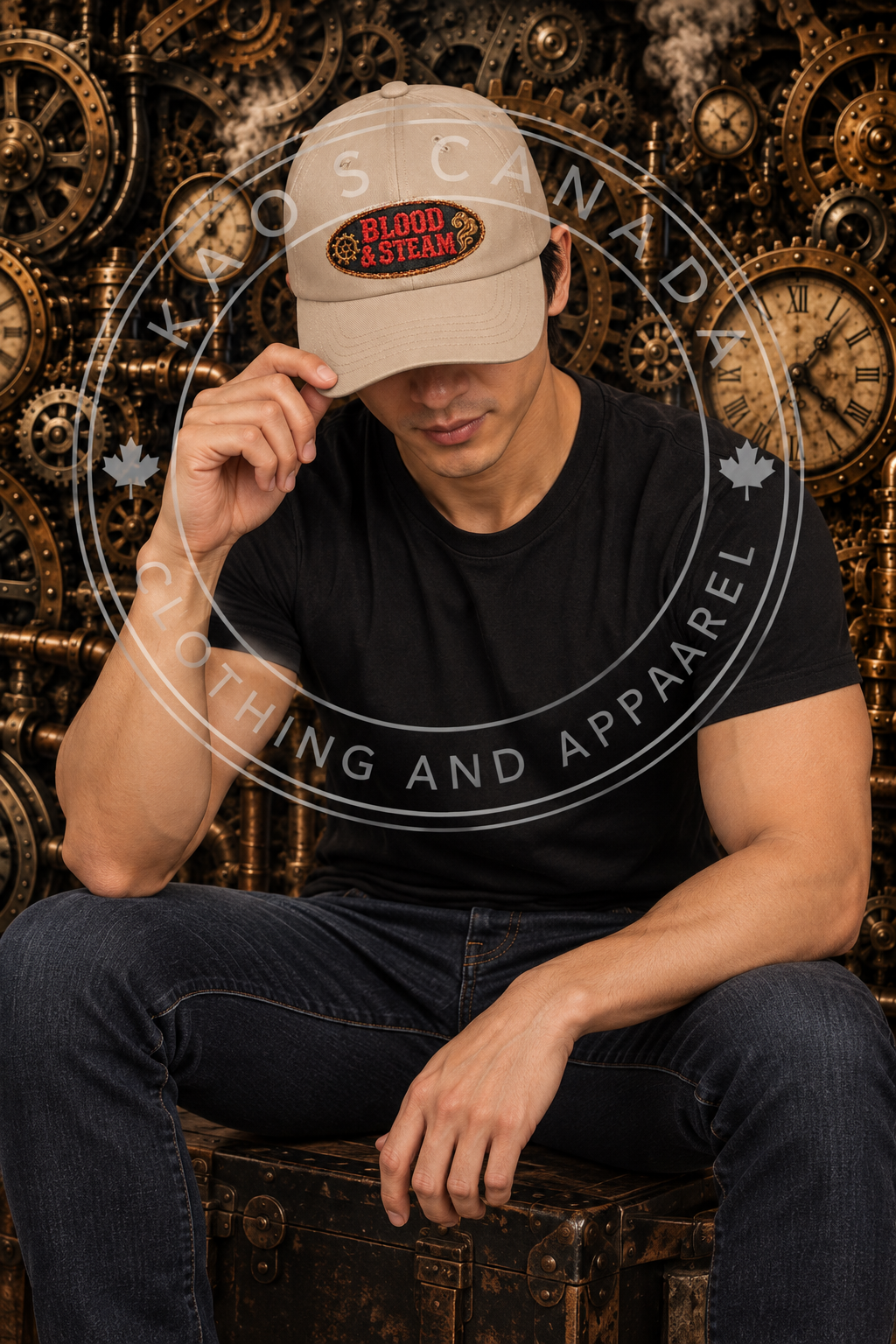 Blood & Steam Vintage Steampunk Embroidered Hat