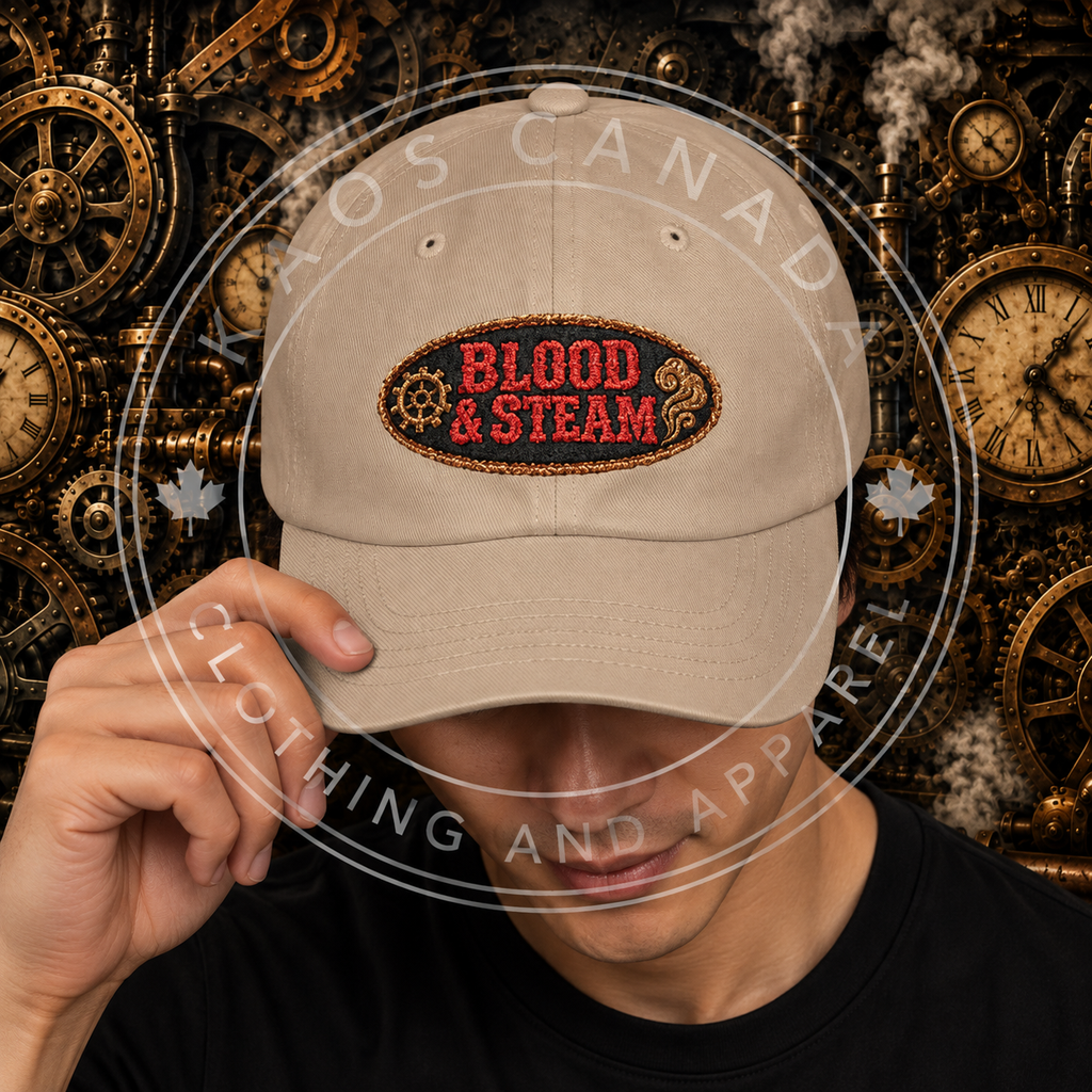 Blood & Steam Vintage Steampunk Embroidered Hat