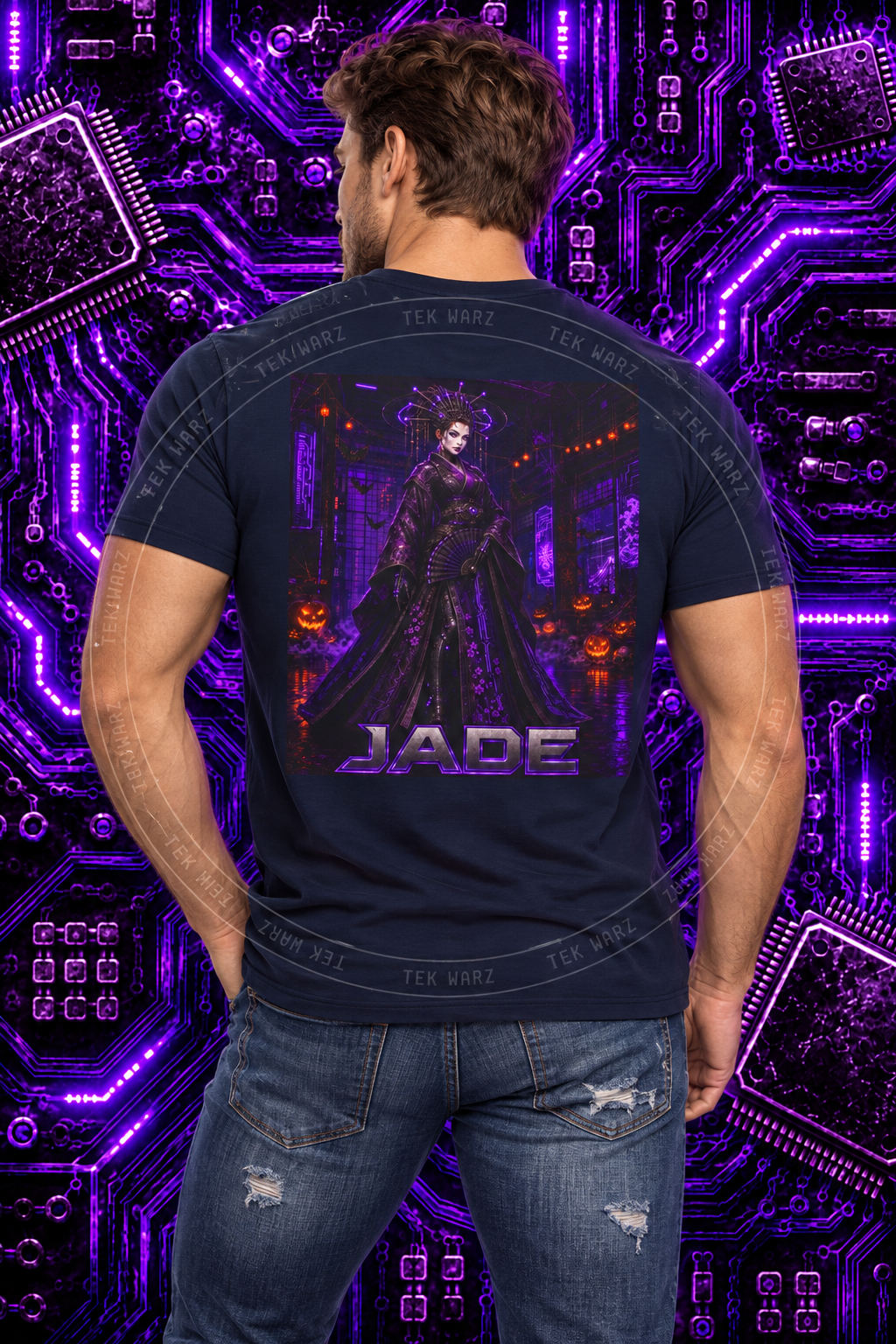 Jade Geisha Vintage Halloween T Shirt - Tek Warz T Shirt