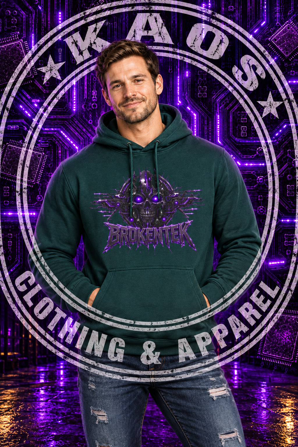 Xero Broken Tek Graphic Hoodie-Tek Wars