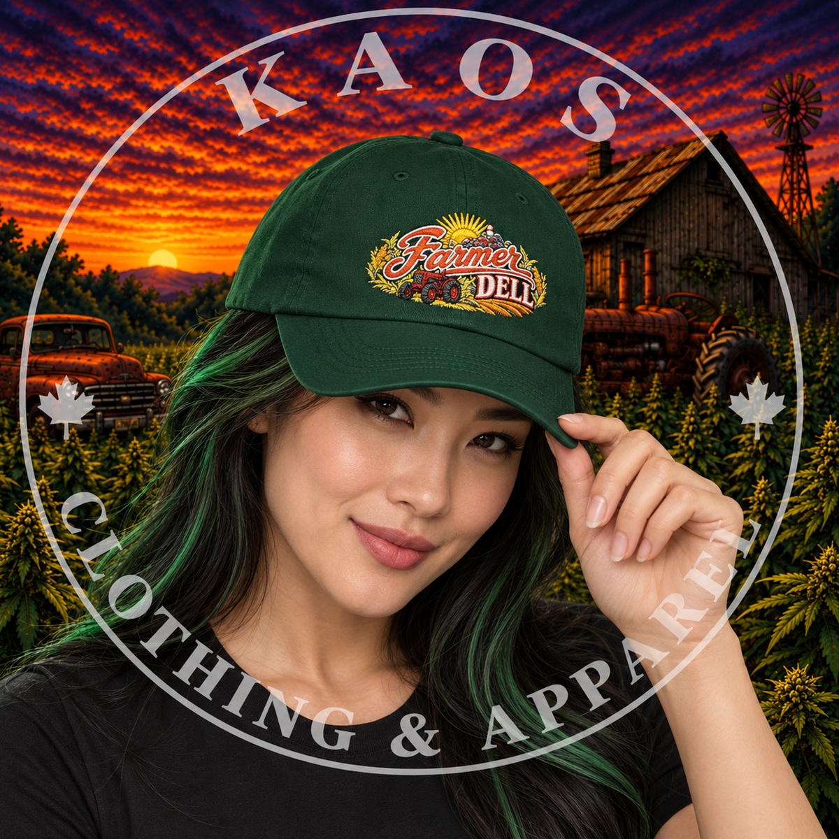 Farmer Dell Embroidery Vintage Patch Hat - Homegrown