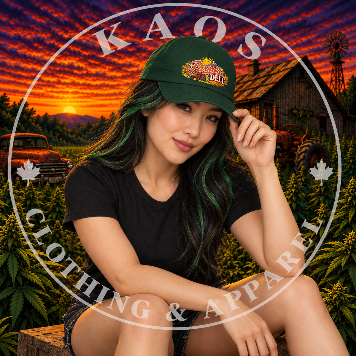 Farmer Dell Embroidery Vintage Patch Hat - Homegrown