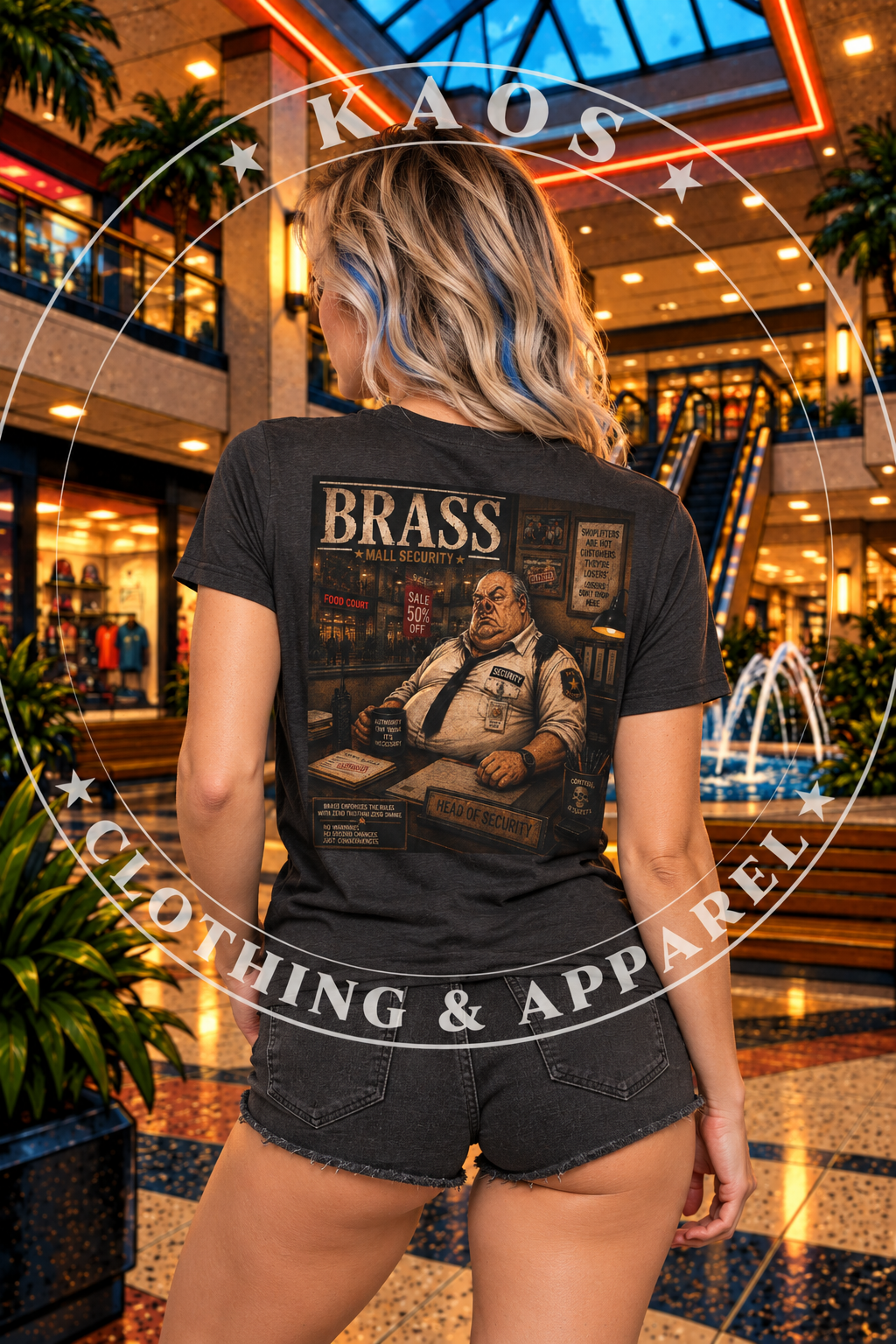 Brass Mall Security Graphic T-Shirt-Mall Security