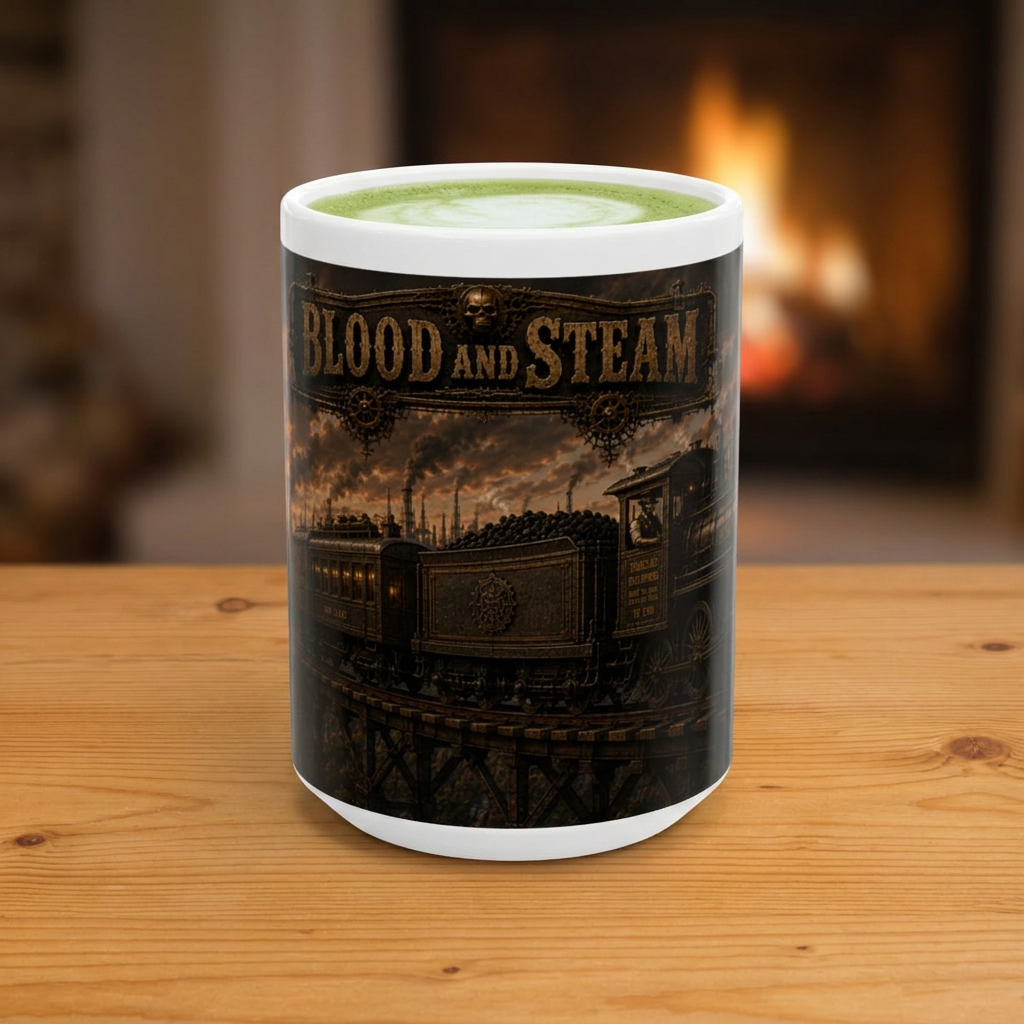 Blood and Steam Steampunk Train Coffee Mug (15oz)