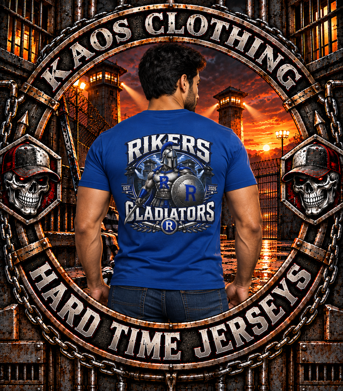 Rikers Gladiators Baseball T-Shirt — Hard Time Jerseys Baseball