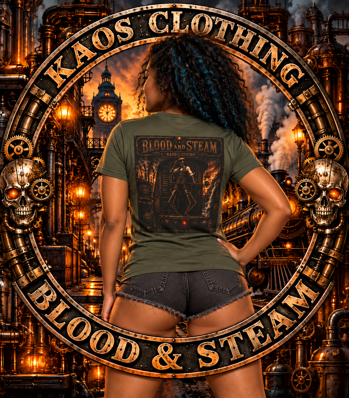 Round Round Steampunk Graphic T-Shirt - Blood & Steam