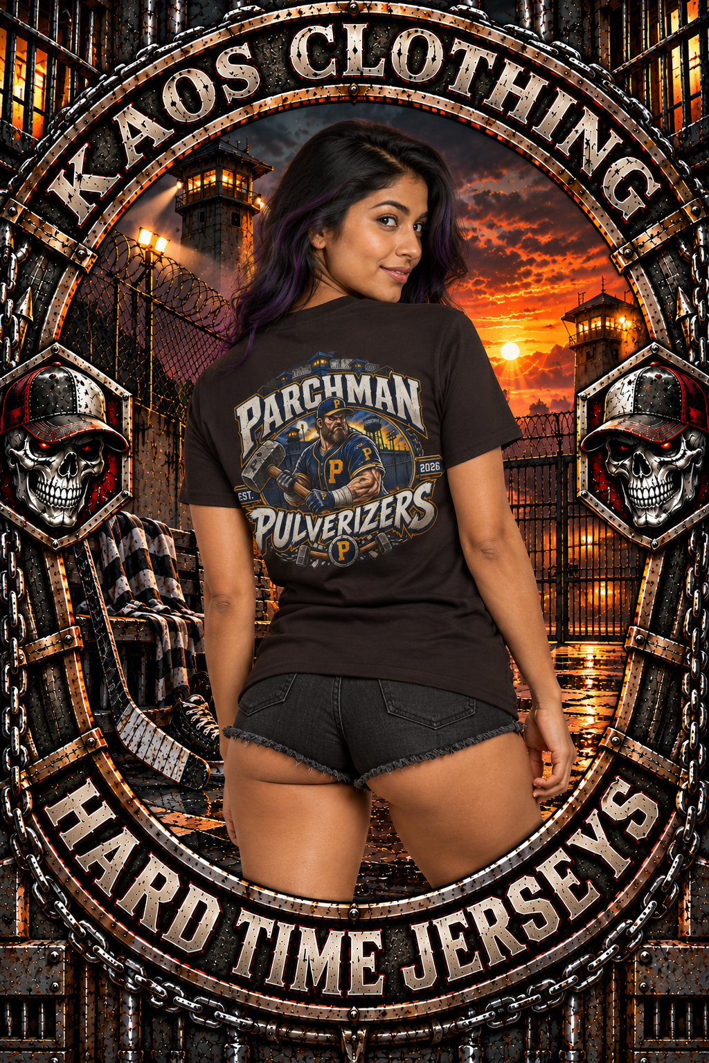 Parchman Pulverizers Baseball T-Shirt - Hard Time Jerseys Basball