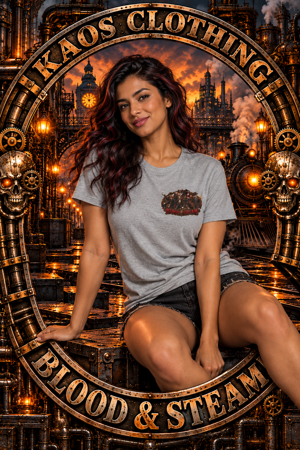 Sadie Steampunk Graphic T-Shirt - Blood & Steam