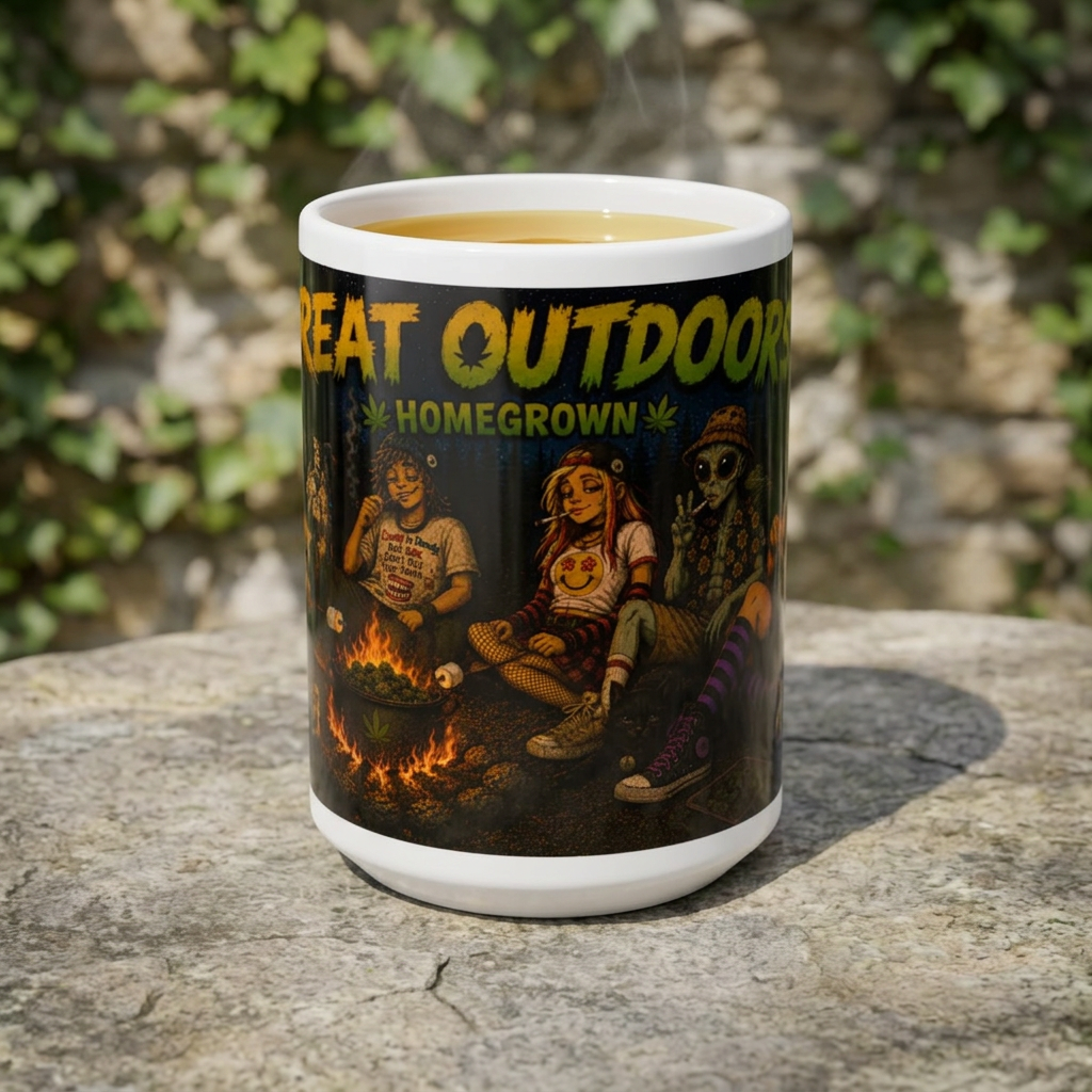Homegrown Campfire Vibes Great Outdoors Coffee Mug (15oz)