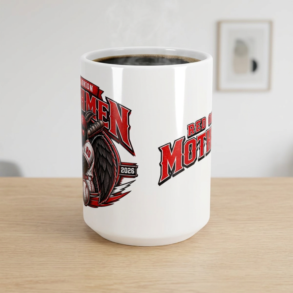 Red Onion Mothmen Baseball Coffee Mug - Hard Time Jerseys Coffee Cup (15oz)