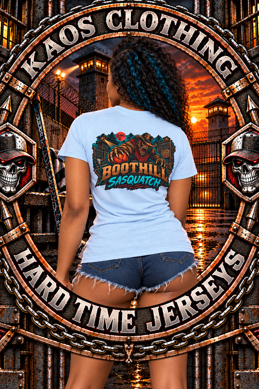 Boothill Sasquatch Basketball Graphic T-Shirt-vintage basketball tee-retro basketball shirt-graphic basketball t-shirt-hard time jerseys