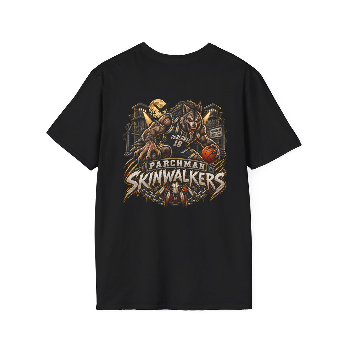 Skinwalkers Basketball T-Shirt-Parchman Skinwalkers Graphic T-Shirt-tee-shirt-basketball shirt-basketball fan gift-vintage basketball tee-retro shirt-team t-shirt-basketball graphic t-shirt