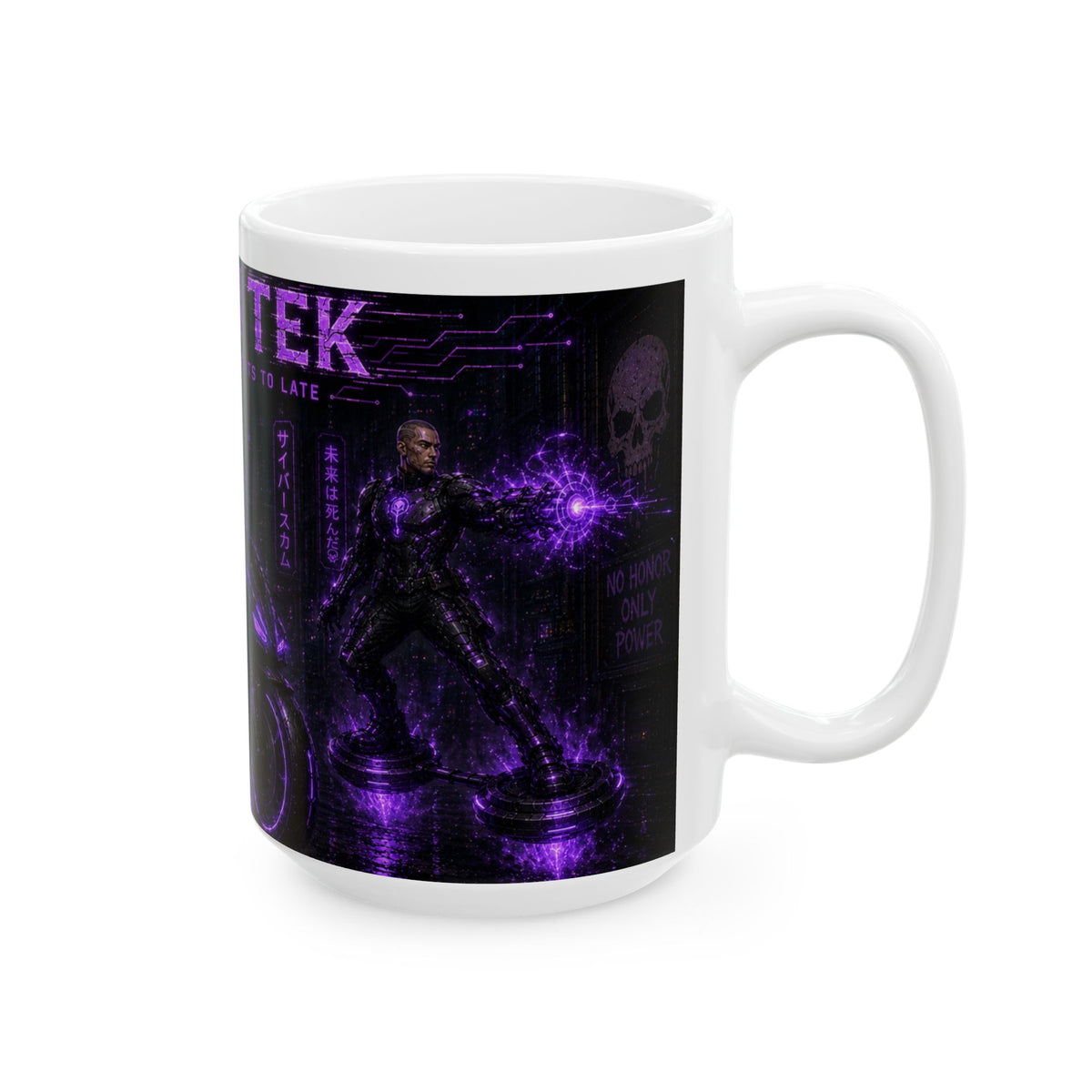 Tek Warz Broken Tek  Neon Retro Futuristic Coffee Mug (15oz)