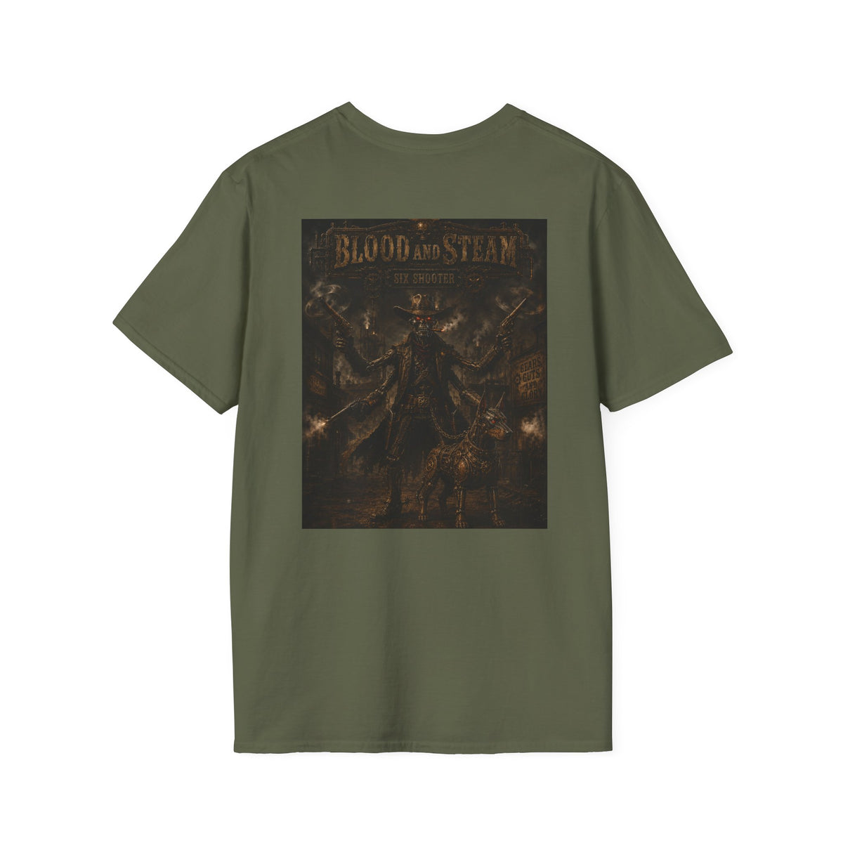Six Shooter Steampunk Graphic T-Shirt - Blood & Steam