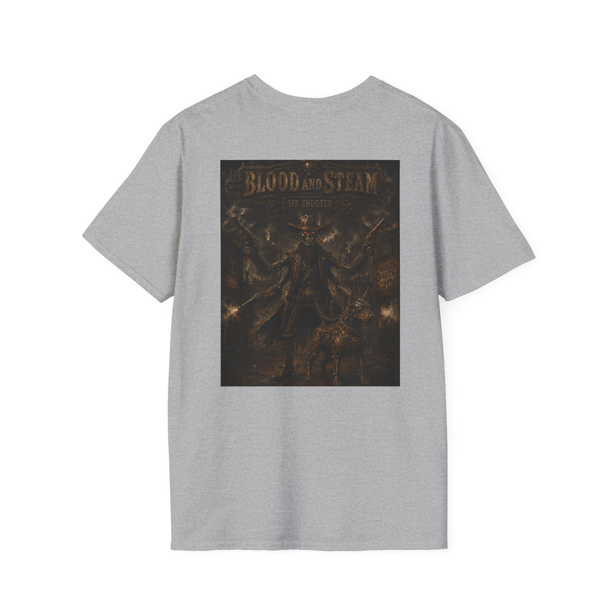 Six Shooter Steampunk Graphic T-Shirt - Blood & Steam