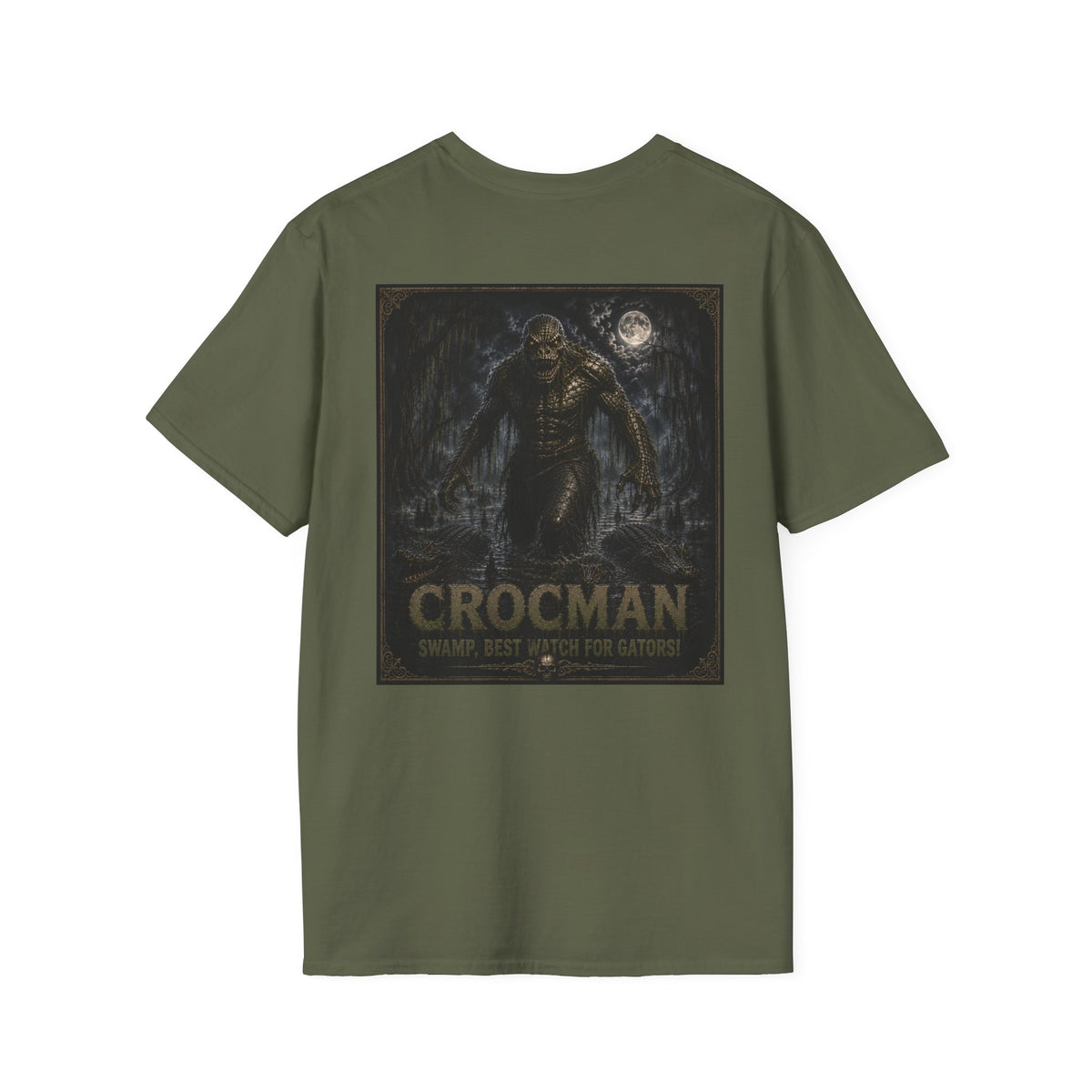 Crocman Graphic T-Shirt — Myth & Monster Vintage Horror Tee Halloween Shirt