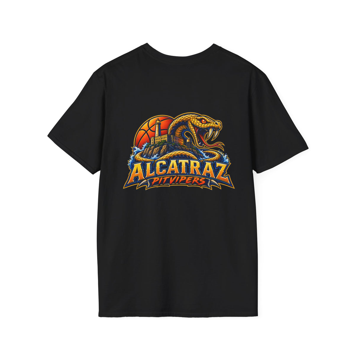 Alcatraz Pit Vipers Basketball Graphic T-Shirt-vintage basketball tee-retro basketball shirt-team shirt-basketball tee- team t-shirt-sports fan