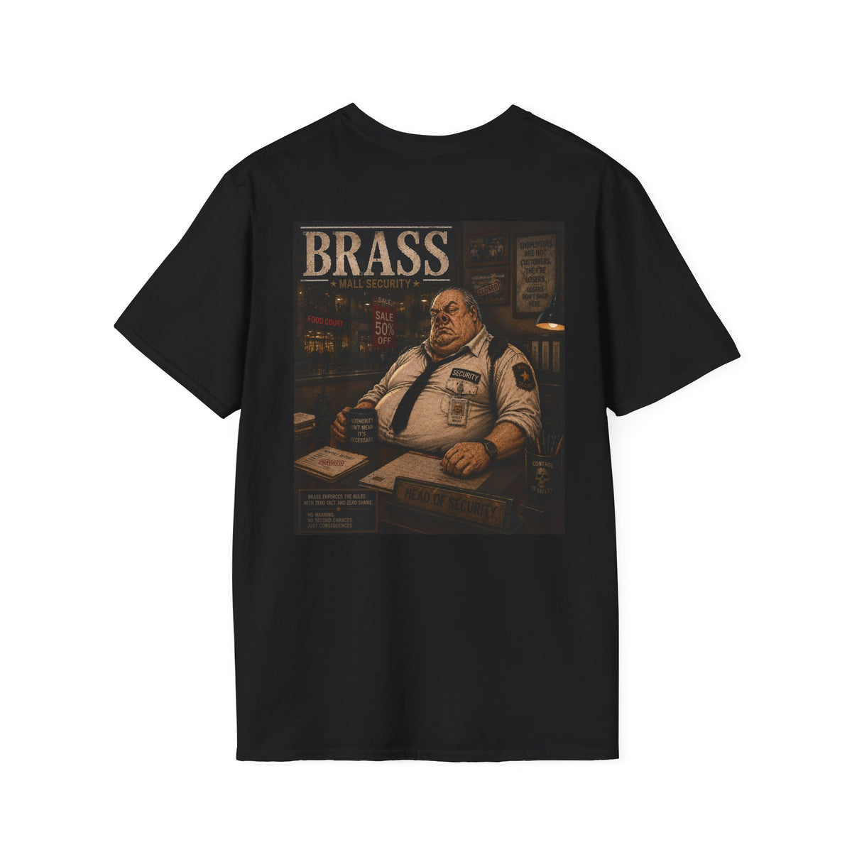 Brass Mall Security Graphic T-Shirt-Mall Security
