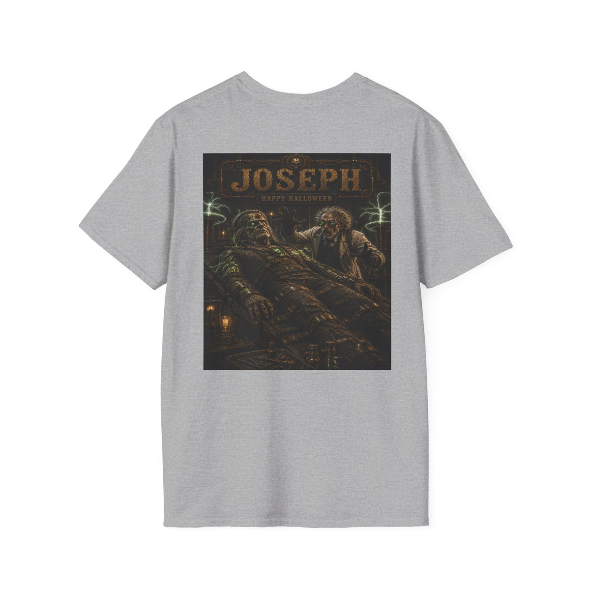 Joseph Frankenstein Vintage Halloween T-Shirt — Blood & Steam Graphic T-Shirt